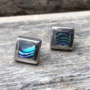 Sterling Silver & Abalone Post Earrings